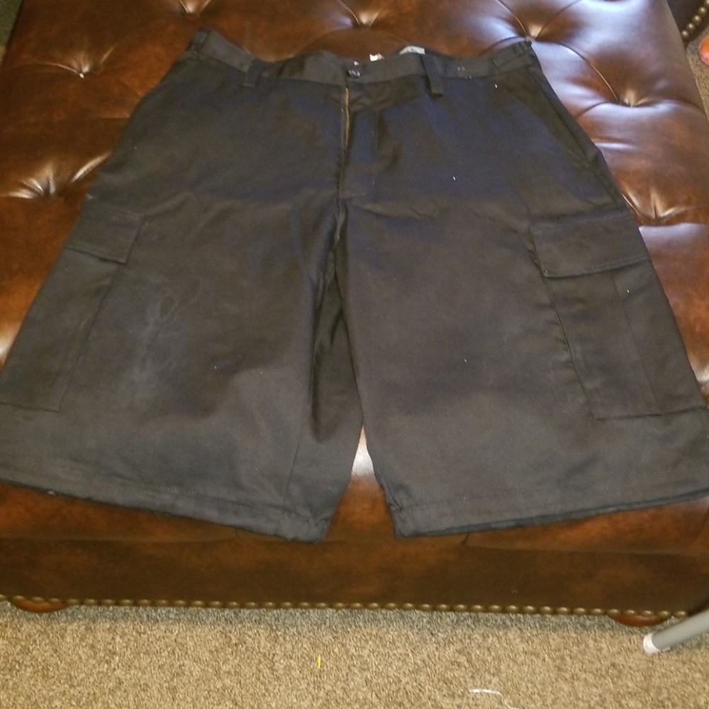 All black cargo shorts